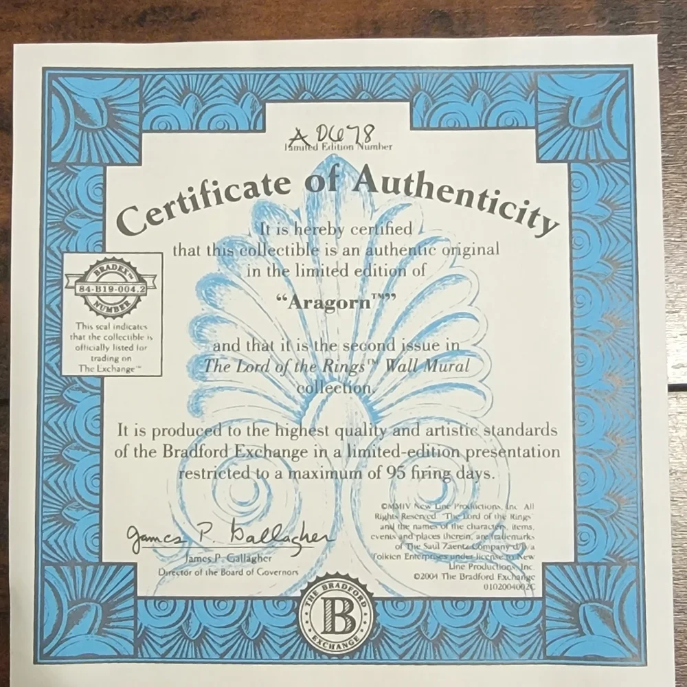 Limited Edition Lord of the Rings Numbered Collectors Wall Mural - Picture 3 of 3